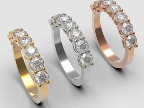 Ring Diamanten Gold Schmuck Silber druckbar Juwel Diamant Hochzeit Engagement Platin brillant Weiß Mode Schönheit Sterling 3d print model - Mito3D
