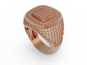 anel diamantes joalheria ouro diamante moda branco brilhante almofada jóias gema jóia noivado beleza imprimível prata 3d print model - Mito3D