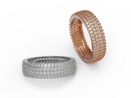 bague diamants bijoux or argent imprimable diamant bijou gemme mariage platine brillant mode beauté blanc monde anneaux 3d print model - Mito3D