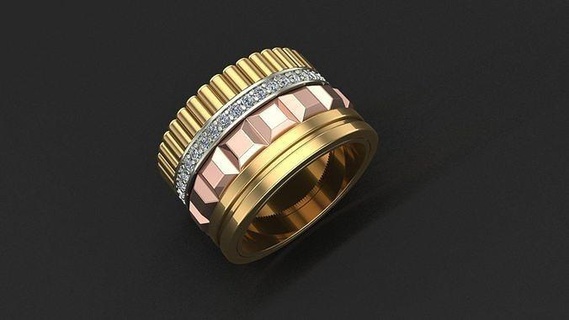 Ring Diamanten Boucheron Schmuck Ringe Gold druckbar Diamant Luxus Juwel elegant drucken brillant Burg Rose 3d print model - Mito3D