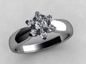 anello di diamanti gioielli diamante oro disco platino makerschallenge anelli 3d print model - Mito3D