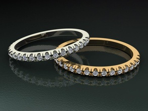 ring diamonds 11 jewelry marriage gem silver jewel printable brilliant diamond wedding rings 3d print model - Mito3D