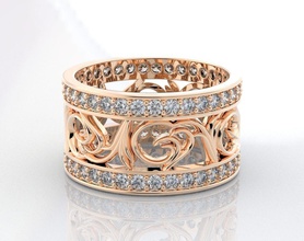 ring Diamanten 138 Schmuck 3dprinted design Mode gold golden Juwel drucken printabl bedruckbar ist prototyping Ringe Silber Mode-ring Diamant-ring 3d print model - Mito3D