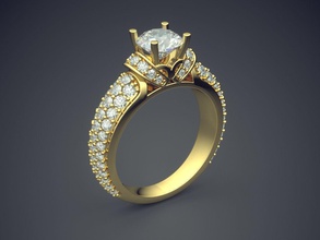anel de diamantes 1809 jóias ouro jóia anéis casamento o engajamento diamante brilhantes cad gem platina printable prata detalhe design 3d print model - Mito3D