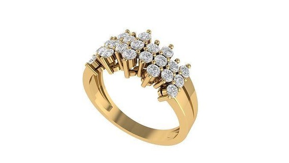 anel diamantes 18k Aproximadamente imagem jóia diamante jóias noivado ouro moda joias joalheria argolas 3d print model - Mito3D