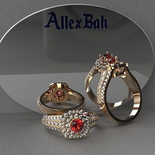 ring diamonds 3 jewelry gold silver cnc 3dprinted jewellery fashion design printable print printing prototyping rings delicate platinum ruby sapphire 3D print model - Mito3D