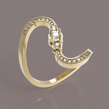 ring 3d yazıcı modeli elmas takı Gümüş yüzük moda altın mücevher 3d print model - Mito3D
