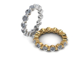 ring diamonds bar setting jewelry precious gem platinum luxury shining design wealth silver jewel brilliant diamond fashion gold bracelet rings 3d print model - Mito3D