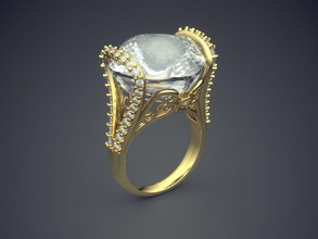 ring diamonds cad-3945 brilliant cad design diamond engagement gem gold jewel jewellery platinum printable rings silver wedding jewelry 3d print model - Mito3D