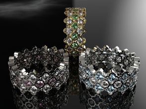 anello di diamanti tappeto gioielli gemma cristallo disco platino oro argento stampabile brillante moda prototipazione abbigliamento ruby zaffiro diamant brillant anelli 3d print model - Mito3D