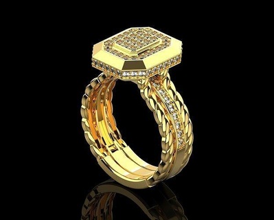 yüzük elmaslar n128 Öz mücevher takı lüks altın yazdırılabilir elmas parlak 3dmodel 3dprint yüzükler düğün Rockford İp halatlar 3d print model - Mito3D