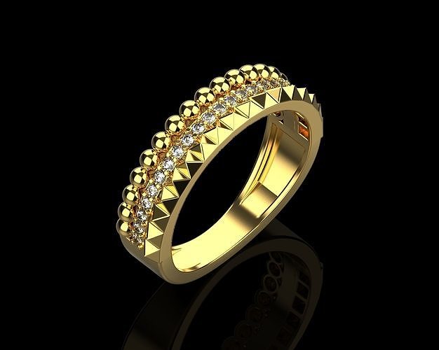 ring diamonds n75 women dimond jewelery jewelry gem precious luxury gold printable diamond brilliant fashion 3dmodel 3dprint forwomen rings engagement wedding 3D print model - Mito3D