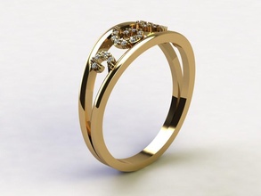 yüzük elmaslar und1004 mücevher altın gümüş yazdırılabilir moda sterlin beyaz parlak elmas safir takı bilezik vintag giyim düğün nişan yüzükler 3d print model - Mito3D