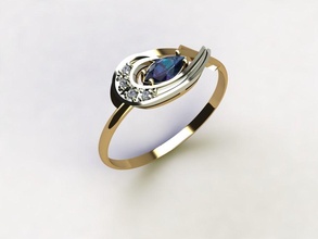 anillo diamantes und2258 joya oro plata imprimible moda libra esterlina blanco brillante joyería diamante zafiro pulsera vendimia vestir boda compromiso anillos 3d print model - Mito3D