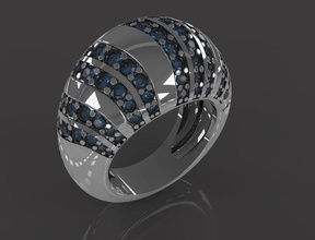 bague diamants vague bijoux or de l'anneau d'argent le diamant joyau brillant anneau mode beauté fiançailles en les anneaux ruby la 3d print model - Mito3D