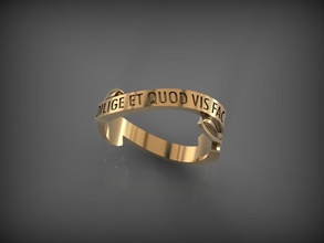 ring dilige et quod vis fac jewelry gold clothing silver rings wisdom 3d print model - Mito3D