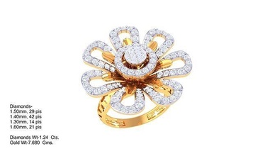 bague dl 48 diamant gemme bijou bijoux anneaux or mariage engagem boucles d'oreilles argent engagement mode blanc 3d print model - Mito3D