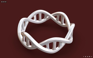 ring dna twist 3 schmuck 3d drucken wissenschaft 3dprint harte oberfläche highpoly ringe 3d print model - Mito3D