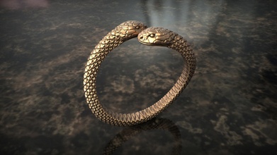 ring double snake gold silver jewelry fashion nature printable sterling rings 3d print model - Mito3D