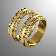 ring dp 11 jewelry printable silver wedding rings 3d gold fashion jewel jewellery couple 3d print model - Mito3D