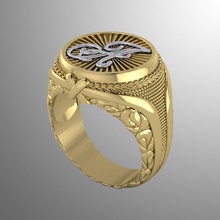 ring dp 17 rings signet jewelry gold jewel printable jewellery fashion man men 3d letter a 3d print model - Mito3D