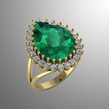 anello dp 30 gioielli Anello 3d anelli stampabile moda gioiello gemma brillante di diamanti oro argento super prezioso d'oro d'argento moderno grande pietra 3d print model - Mito3D