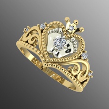 anello dp 34 neonato compleanno gioielli moda moderno Anello 3d anelli stampabile la sterlina gioiello argento brillante di diamanti oro regalo madre mam 3d print model - Mito3D
