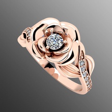 ring dp 36 jewelry luxury gem accessory precious gold jewel printable silver diamond fashion 3d rings flower rose brilliant engagement 3d print model - Mito3D
