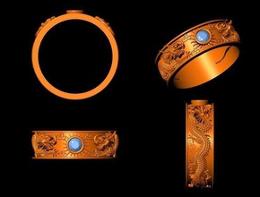 ring dragon jewelry confrontation bracelet earring pendant rings 3d print model - Mito3D