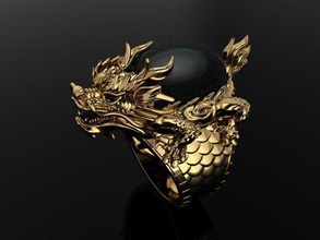 anillo del dragón la joyería de oro moda los anillos 3d print model - Mito3D