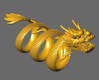anel Dragão China joalheria chinês prata arte esculturas errado vigarista algas diamante Nhanrong ndhaurong nannam esterlina jóias Casamento platina argolas 3d print model - Mito3D