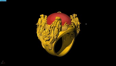 anillo dragones continuar hombre animal joyería joya anillos 3d print model - Mito3D