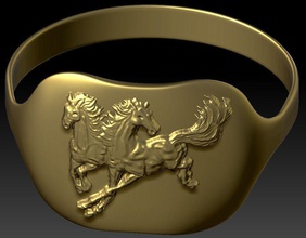 ring drawing horse jewelry horce gift valentine rings 3d print model - Mito3D