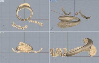 ring drop jewelry stone diamond gold printable rings 3d print model - Mito3D