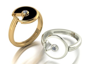 ring-Ohrringe-2 Schmuck verglast ist Platin Silber gem bedruckbar genial gold Diamant-ring Saphir ruby metallic diamant Ringe 3d print model - Mito3D