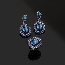 ring earrings jewelry gold silver brilliant diamond desktop sapphire ruby emerald amethyst aquamarine citrine garnet topaz diamant pattern sterling snow 3d print model - Mito3D