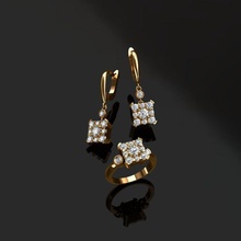 ring earrings jewelry gold platinum silver brilliant diamond sapphire ruby emerald amethyst aquamarine citrine topaz garnet tanzanite diamant earring gem desktop 3d print model - Mito3D