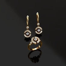 ring earrings jewelry platinum silver brilliant gold diamond gem agate lazuli cornelian turquoise brindle cacholong malachite desktop jewellery brillant sterling engagement 3d print model - Mito3D