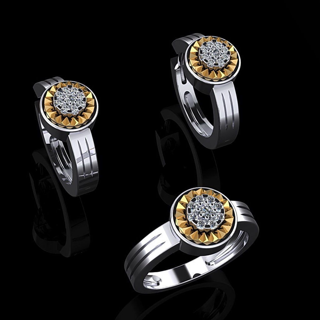 ring earrings 09 jewelry luxury elegant gem gold silver wedding diamond earring bracelet necklaces pendant rhinoceros accessory beauty fashion design cad jewel rings 3D print model - Mito3D