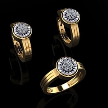 ring earrings 104 jewelry luxury elegant gem gold silver wedding diamond earring bracelet necklaces pendant rhinoceros accessory beauty fashion design cad jewel rings 3d print model - Mito3D