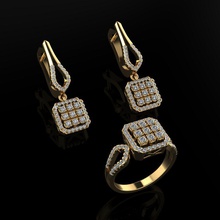 squillare orecchini 106 gioielleria lusso elegante gemma oro argento nozze diamante orecchino braccialetto collane pendente rinoceronte accessorio bellezza moda design cad gioiello anelli 3d print model - Mito3D