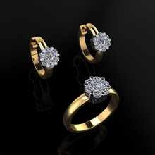 ring earrings 117 jewelry luxury elegant gem gold silver wedding diamond earring bracelet necklaces pendant rhinoceros accessory beauty fashion design cad jewel rings 3d print model - Mito3D