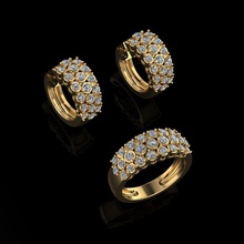 squillare orecchini 118 gioielleria lusso elegante gemma oro argento nozze diamante orecchino braccialetto collane pendente rinoceronte accessorio bellezza moda design cad gioiello anelli 3d print model - Mito3D