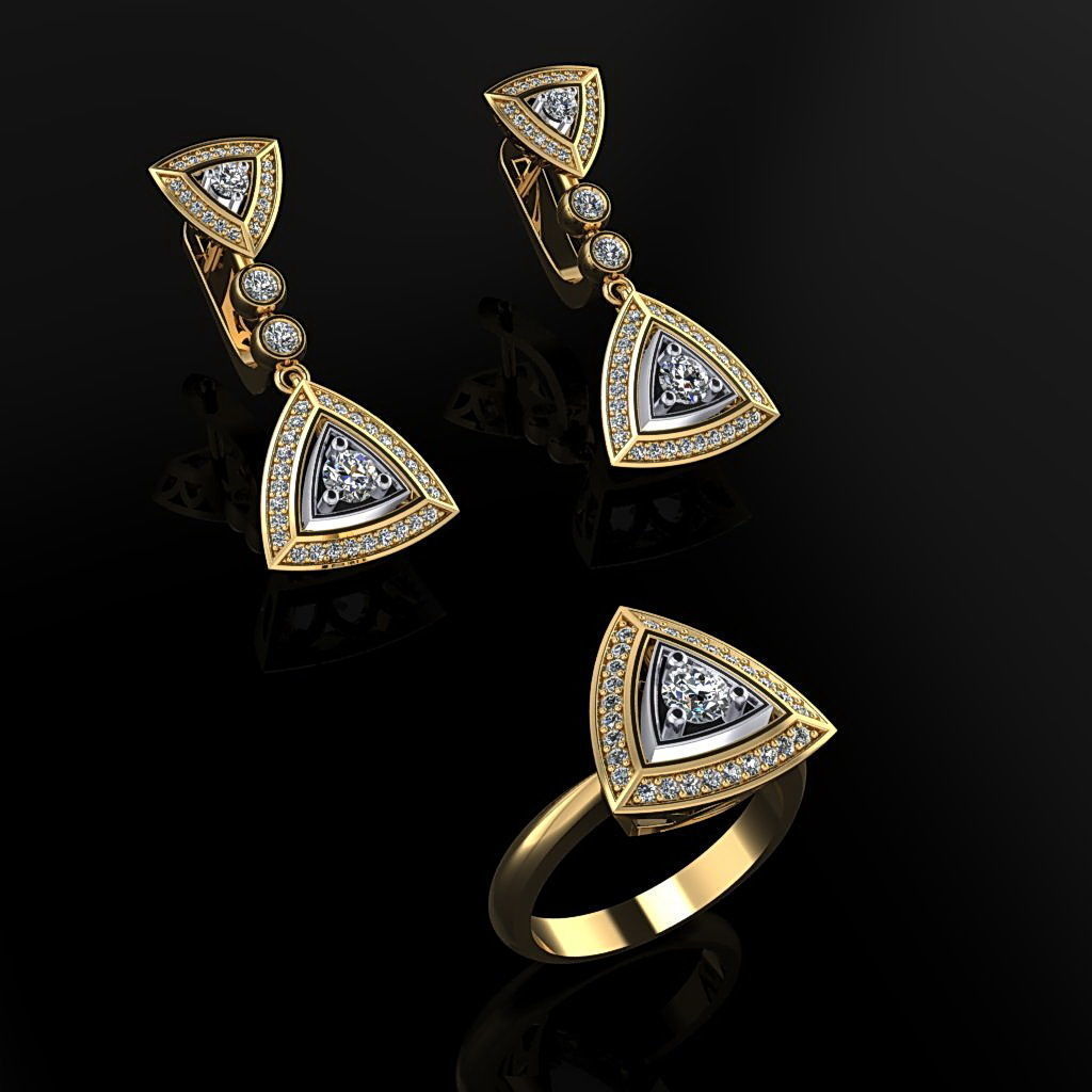 ring earrings 125 jewelry luxury elegant ring gem gold silver wedding diamond earring bracelet necklaces pendant rhinoceros accessory beauty fashion design cad jewel rings 3D print model - Mito3D