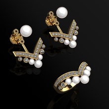 ring earrings 152 jewelry luxury elegant gem gold silver wedding diamond earring bracelet necklaces pendant rhinoceros accessory beauty fashion design cad jewel rings 3d print model - Mito3D