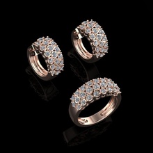 ring earrings 158 jewelry luxury elegant gem gold silver wedding diamond earring bracelet necklaces pendant rhinoceros accessory beauty fashion design cad jewel rings 3d print model - Mito3D