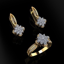 squillare orecchini 159 gioielleria lusso elegante gemma oro argento nozze diamante orecchino braccialetto collane pendente rinoceronte accessorio bellezza moda design cad gioiello anelli 3d print model - Mito3D