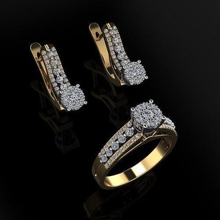 ring earrings 164 jewelry luxury elegant gem gold silver wedding diamond earring bracelet necklaces pendant rhinoceros accessory beauty fashion design cad jewel rings 3d print model - Mito3D