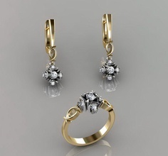 squillare orecchini 30 gioielleria lusso elegante gemma oro argento nozze diamante orecchino braccialetto collane pendente rinoceronte accessorio bellezza moda design cad gioiello anelli 3d print model - Mito3D
