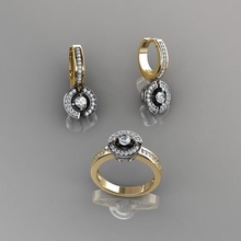 squillare orecchini 35 gioielleria lusso elegante gemma oro argento nozze diamante orecchino braccialetto collane pendente rinoceronte accessorio bellezza moda design cad gioiello anelli 3d print model - Mito3D